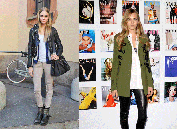 Cara Delevingne vestida de cuero